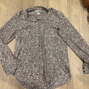 H&M cheetah leopard Casual Button Down Shirt